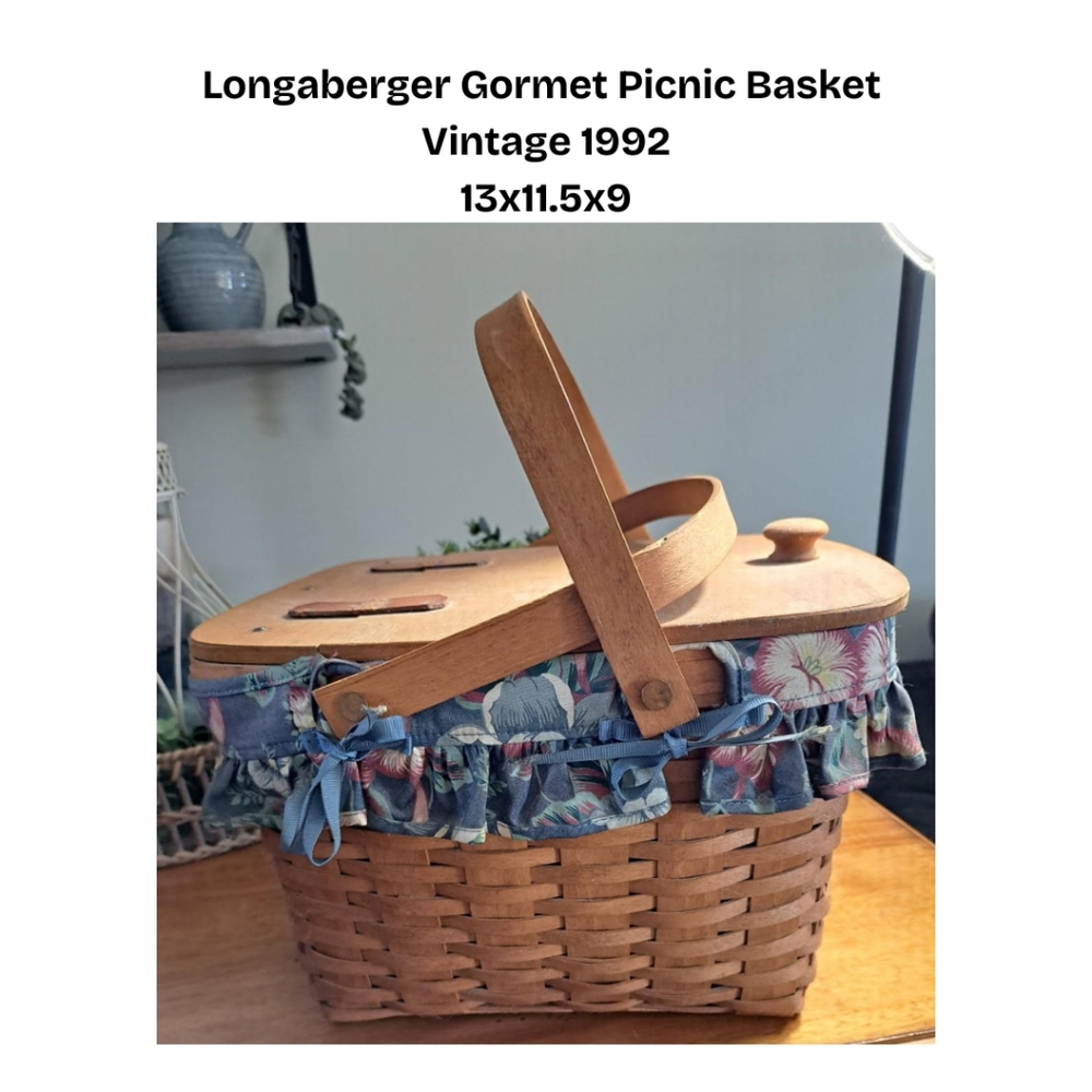 Longaberger Vintage 1992 Gourmet Picnic Basket